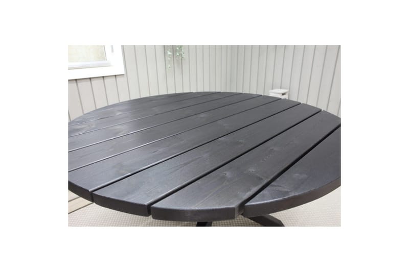 Utomhusmöbelgrupp Ø 112 cm bord & 4 Belize grå stolar Svart - Svart - Utemöbler - Utegrupp - Matgrupp utomhus