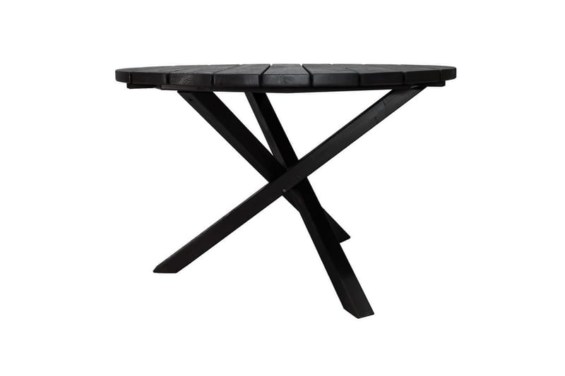 Utomhusmöbelgrupp Ø 112 cm bord & 4 Belize grå stolar Svart - Svart - Utemöbler - Utegrupp - Matgrupp utomhus