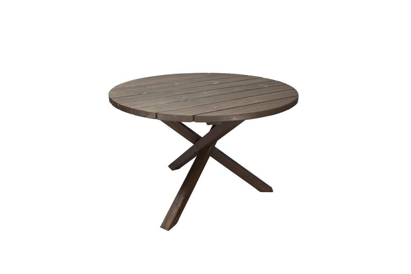 Utomhusmöbelgrupp Ø 112 cm bord & 4 Belize naturell stolar Brun - Brun - Utemöbler - Utegrupp - Matgrupp utomhus