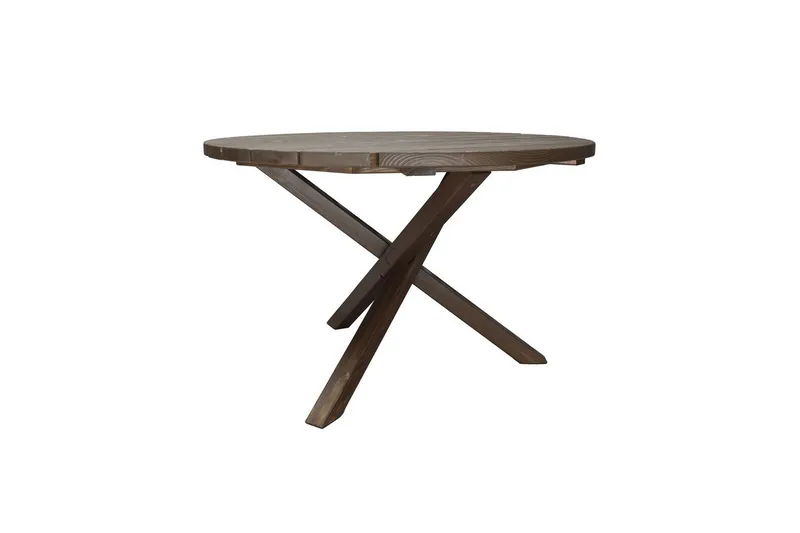 Utomhusmöbelgrupp Ø 112 cm bord & 4 Belize naturell stolar Brun - Brun - Utemöbler - Utegrupp - Matgrupp utomhus