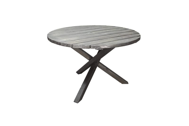 Utomhusmöbelgrupp Ø 112 cm bord & 4 Belize naturell stolar Grå - Grå - Utemöbler - Utegrupp - Matgrupp utomhus