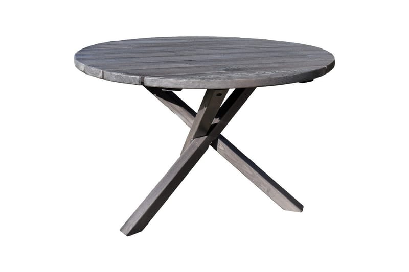 Utomhusmöbelgrupp Ø 112 cm bord & 4 Belize naturell stolar Grå - Grå - Utemöbler - Utegrupp - Matgrupp utomhus