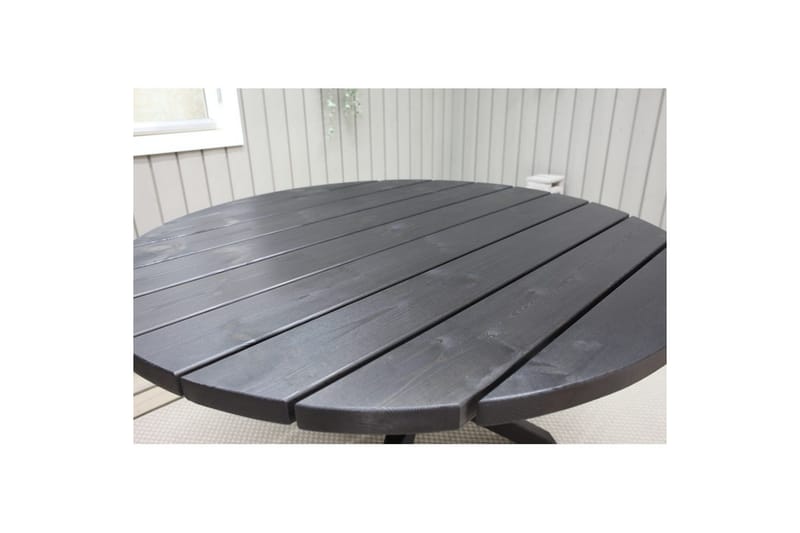 Utomhusmöbelgrupp Ø 112 cm bord & 4 Belize naturell stolar Svart - Svart - Utemöbler - Utegrupp - Matgrupp utomhus