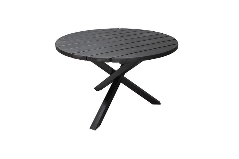 Utomhusmöbelgrupp Ø 112 cm bord & 4 Merida grå stolar Svart - Svart - Utemöbler - Utegrupp - Matgrupp utomhus
