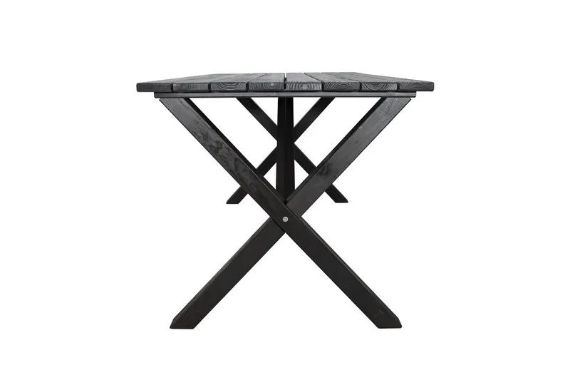 Utomhusmöbelgrupp 150 cm Bord & 4 Belize naturell stolar Svart - Svart - Utemöbler - Utegrupp - Matgrupp utomhus