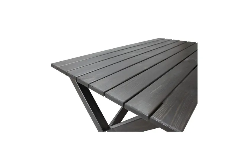 Utomhusmöbelgrupp 150 cm Bord & 4 Belize naturell stolar Svart - Svart - Utemöbler - Utegrupp - Matgrupp utomhus