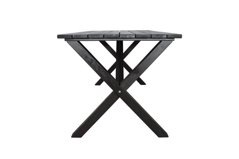 Utomhusmöbelgrupp 150 cm Bord & 4 Levanto grå stolar Svart - Svart - Utemöbler - Utegrupp - Matgrupp utomhus