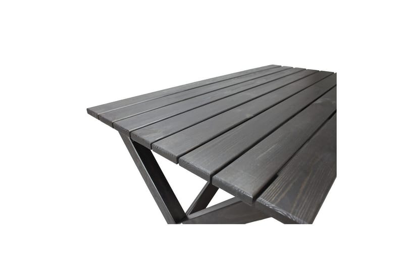 Utomhusmöbelgrupp 150 cm Bord & 4 Levanto grå stolar Svart - Svart - Utemöbler - Utegrupp - Matgrupp utomhus