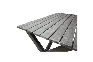 Utomhusmöbelgrupp 150 cm Bord & 4 Merida grå stolar Grå - Grå - Utemöbler - Utegrupp - Matgrupp utomhus