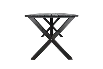 Utomhusmöbelgrupp 150 cm Bord & 4 Merida grå stolar Svart - Svart - Utemöbler - Utegrupp - Matgrupp utomhus