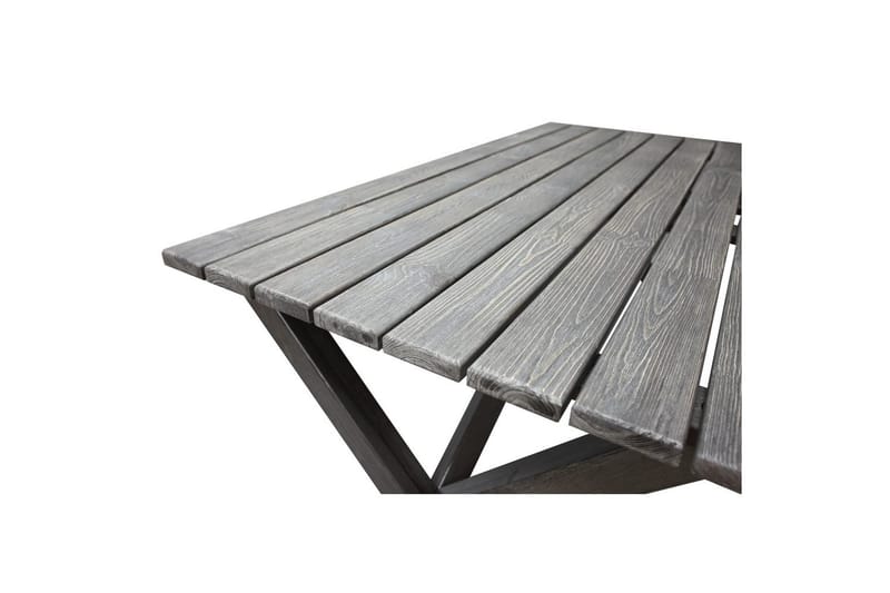 Utomhusmöbelgrupp 150 cm Bord & 4 Merida naturell stolar Grå - Grå - Utemöbler - Utegrupp - Matgrupp utomhus
