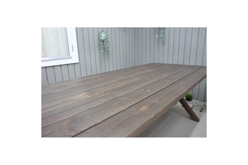 Utomhusmöbelgrupp 190 cm Bord & 6 Levanto grå stolar Brun - Brun - Utemöbler - Utegrupp - Matgrupp utomhus