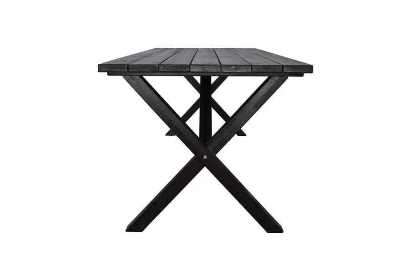 Utomhusmöbelgrupp 190 cm Bord & 6 Levanto grå stolar Svart - Svart - Utemöbler - Utegrupp - Matgrupp utomhus