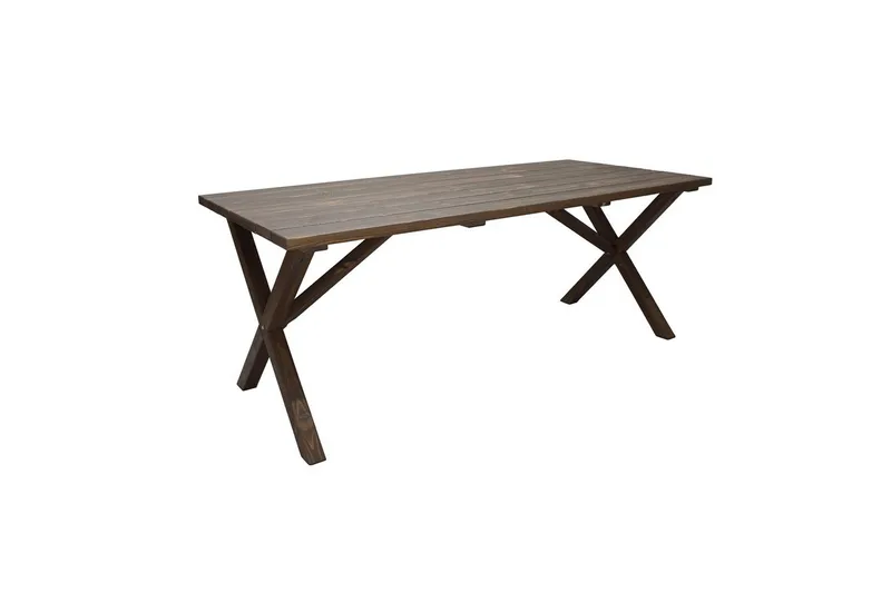 Utomhusmöbelgrupp 190 cm Bord & 6 Merida naturell stolar Brun - Brun - Utemöbler - Utegrupp - Matgrupp utomhus