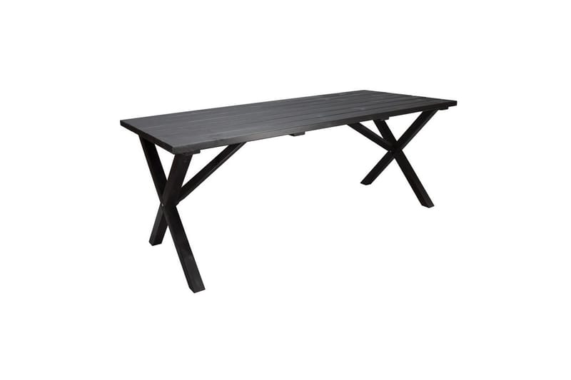 Utomhusmöbelgrupp 190 cm Bord & 6 Merida naturell stolar Svart - Svart - Utemöbler - Utegrupp - Matgrupp utomhus