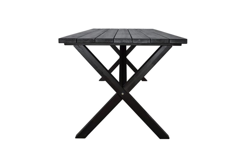 Utomhusmöbelgrupp 190 cm Bord & 6 Merida naturell stolar Svart - Svart - Utemöbler - Utegrupp - Matgrupp utomhus