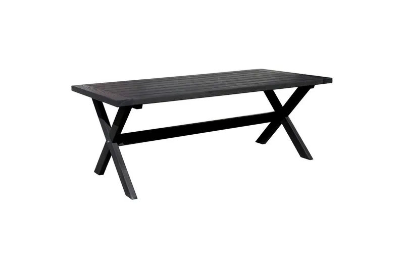 Utomhusmöbelgrupp 220 cm bord & 6 Belize naturell stolar Svart - Svart - Utemöbler - Utegrupp - Matgrupp utomhus