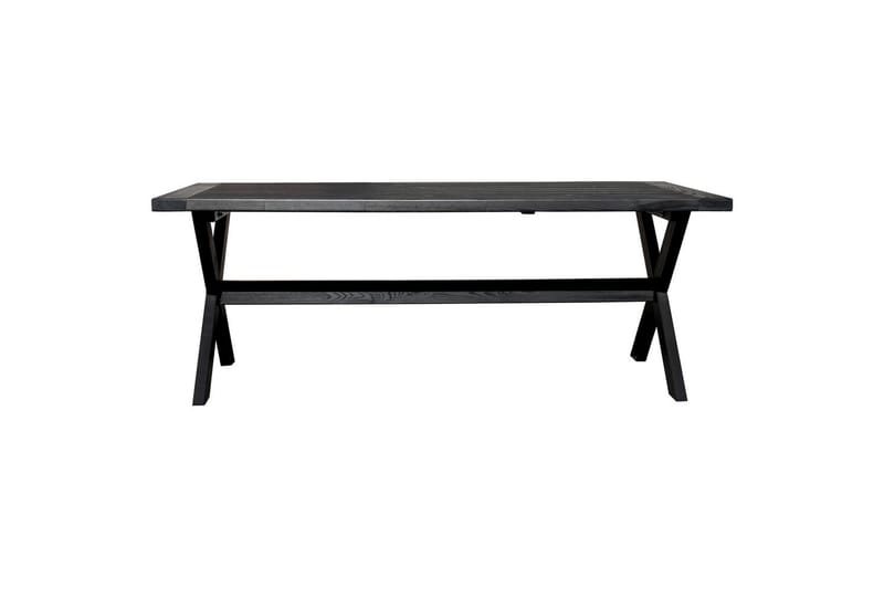 Utomhusmöbelgrupp 220 cm bord & 6 Belize naturell stolar Svart - Svart - Utemöbler - Utegrupp - Matgrupp utomhus