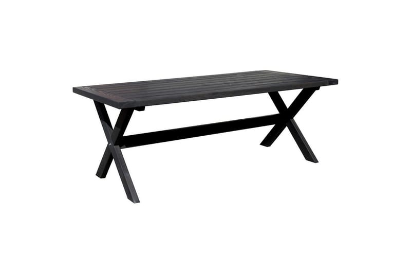 Utomhusmöbelgrupp 220 cm Bord & 6 Levanto grå stolar Svart - Svart - Utemöbler - Utegrupp - Matgrupp utomhus