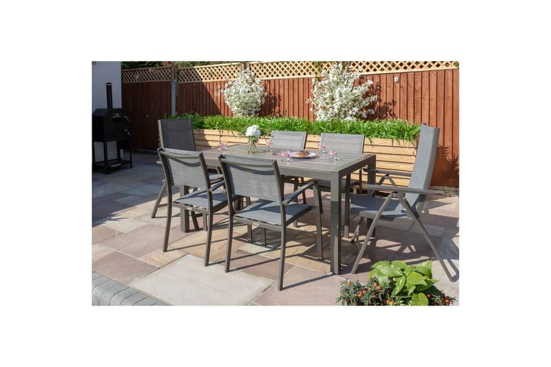 Utomhusmöbelgrupp Lifestyle Garden Solana 163 cm 4 carverstolar + 2 pos. fotölj - 4 carverstolar + 2 pos. fotölj - Utemöbler - Utegrupp - Matgrupp utomhus