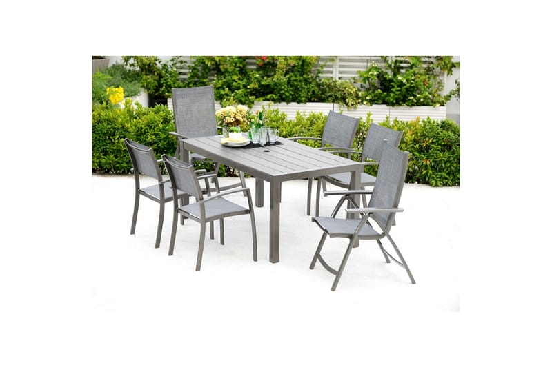 Utomhusmöbelgrupp Lifestyle Garden Solana 163 cm 4 carverstolar + 2 pos. fotölj - 4 carverstolar + 2 pos. fotölj - Utemöbler - Utegrupp - Matgrupp utomhus
