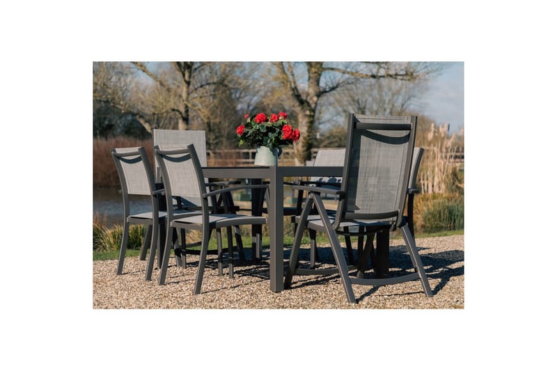 Utomhusmöbelgrupp Lifestyle Garden Solana 163 cm 4 carverstolar + 2 pos. fotölj - 4 carverstolar + 2 pos. fotölj - Utemöbler - Utegrupp - Matgrupp utomhus