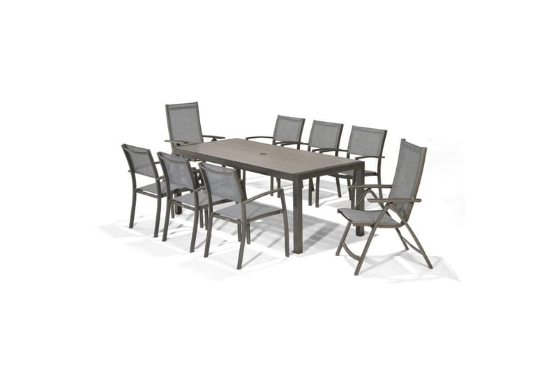 Utomhusmöbelgrupp Lifestyle Garden Solana 201 cm 6 carverstolar + 2 pos. fotölj - 6 carverstolar + 2 pos. fotölj - Utemöbler - Utegrupp - Matgrupp utomhus
