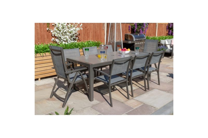 Utomhusmöbelgrupp Lifestyle Garden Solana 201 cm 6 carverstolar + 2 pos. fotölj - 6 carverstolar + 2 pos. fotölj - Utemöbler - Utegrupp - Matgrupp utomhus