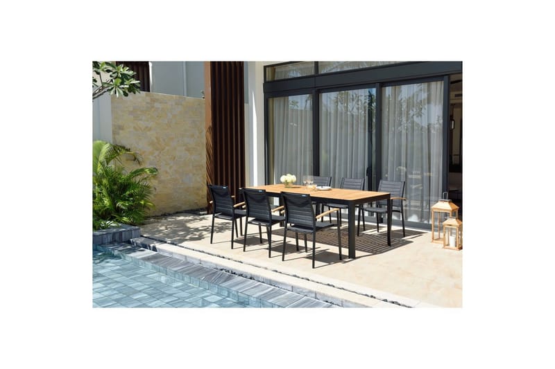 Utomhusmöbelgrupp Lifestyle Garden Portals 209 cm 6 lite carverstolar - 6 lite carverstolar - Utemöbler - Utegrupp - Matgrupp utomhus