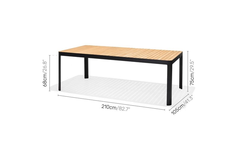 Utomhusmöbelgrupp Lifestyle Garden Portals 209 cm 6 lite carverstolar - 6 lite carverstolar - Utemöbler - Utegrupp - Matgrupp utomhus