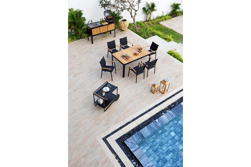 Utomhusmöbelgrupp Lifestyle Garden Portals 161 cm 6 lite carverstolar - 6 lite carverstolar - Utemöbler - Utegrupp - Matgrupp utomhus