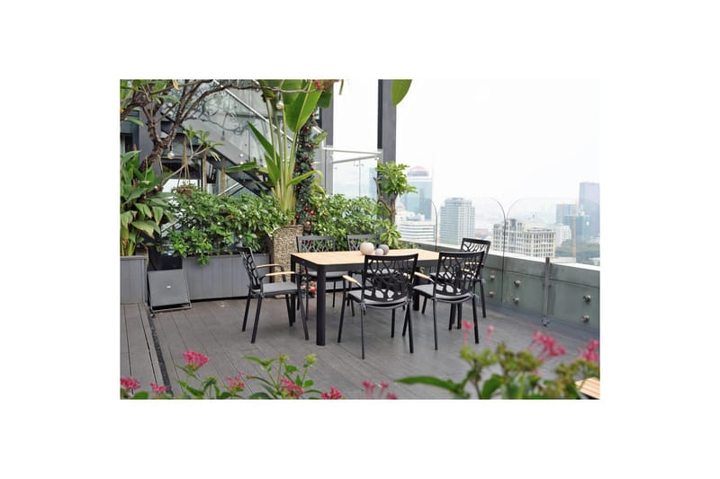 Utomhusmöbelgrupp Lifestyle Garden Portals 161 cm 6 trädskärarstolar - 6 trädskärarstolar - Utemöbler - Utegrupp - Matgrupp utomhus