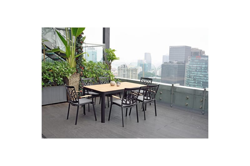 Utomhusmöbelgrupp Lifestyle Garden Portals 161 cm 4 trädskärarstolar - 4 trädskärarstolar - Utemöbler - Utegrupp - Matgrupp utomhus