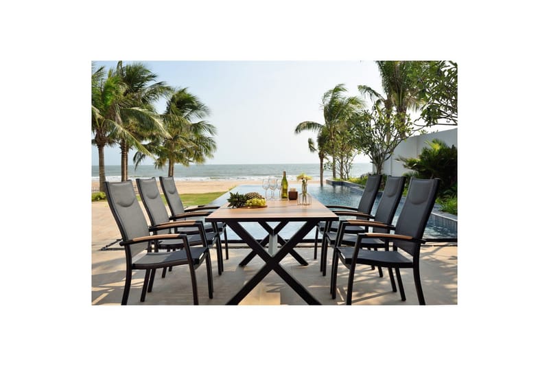 Utomhusmöbelgrupp Lifestyle Garden Panama 200 cm 6 stapelbarfotölj - 6 stapelbarfotölj - Utemöbler - Utegrupp - Matgrupp utomhus