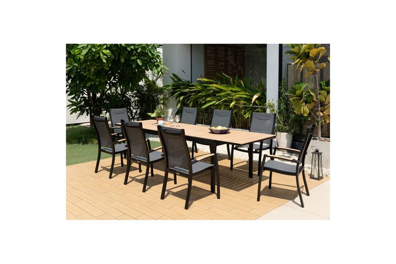 Utomhusmöbelgrupp Lifestyle Garden Panama 210-300 cm 8 stapelbarfotölj - 8 stapelbarfotölj - Utemöbler - Utegrupp - Matgrupp utomhus