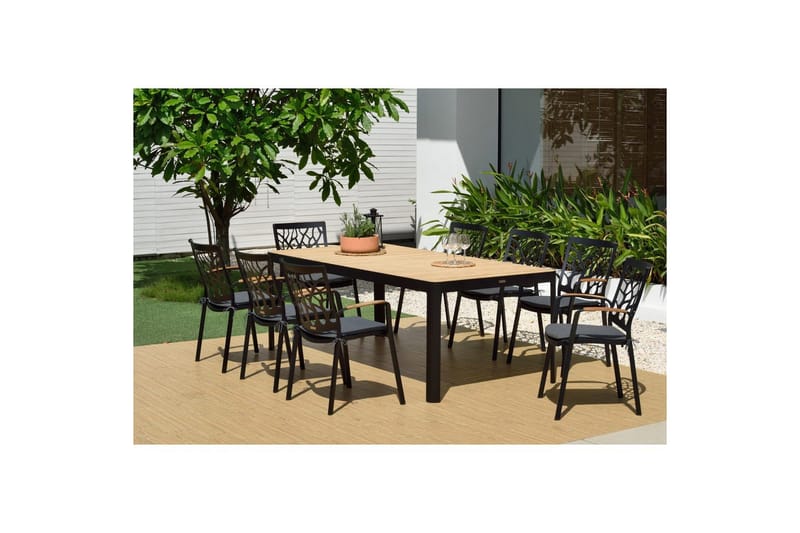 Utomhusmöbelgrupp Lifestyle Garden Portals 209 cm 8 trädskärarstolar - 8 trädskärarstolar - Utemöbler - Utegrupp - Matgrupp utomhus