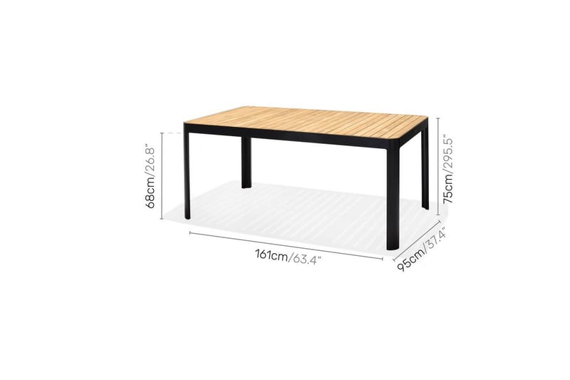 Utomhusmöbelgrupp Lifestyle Garden Portals 161 cm 6 trädskärarstolar - 6 trädskärarstolar - Utemöbler - Utegrupp - Matgrupp utomhus