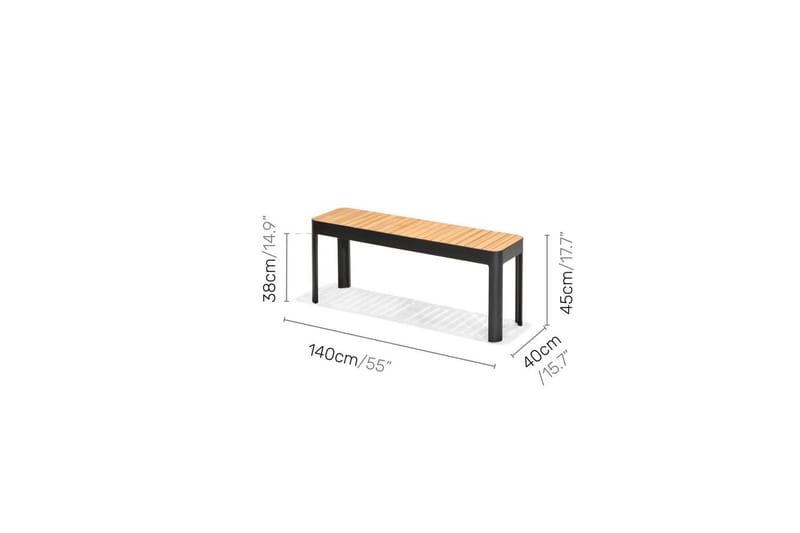 Utomhusmöbelgrupp Lifestyle Garden Portals 161 cm 4 trädskärarstolar + bänk - 4 trädskärarstolar + bänk - Utemöbler - Utegrupp - Matgrupp utomhus