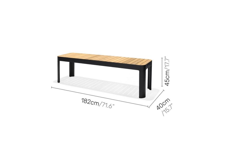 Utomhusmöbelgrupp Lifestyle Garden Portals 209 cm 5 trädskärarstolar + bänk - 5 trädskärarstolar + bänk - Utemöbler - Utegrupp - Matgrupp utomhus