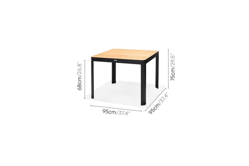 Utomhusmöbelgrupp Lifestyle Garden Portals 95 cm 4 trädskärarstolar - 4 trädskärarstolar - Utemöbler - Utegrupp - Matgrupp utomhus