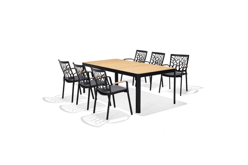 Utomhusmöbelgrupp Lifestyle Garden Portals 209 cm 6 trädskärarstolar - 6 trädskärarstolar - Utemöbler - Utegrupp - Matgrupp utomhus