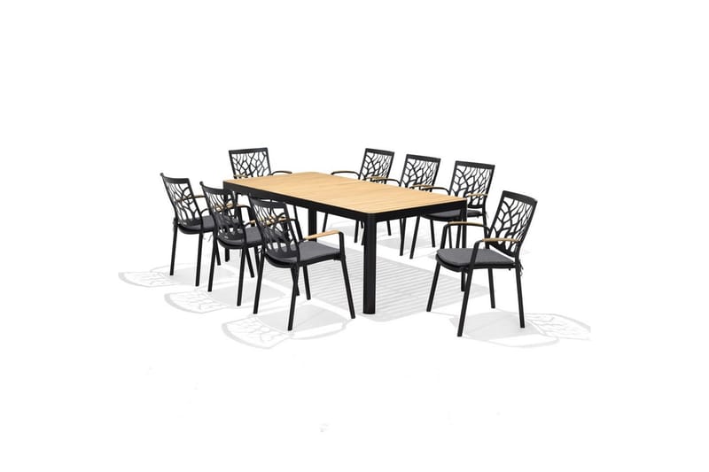 Utomhusmöbelgrupp Lifestyle Garden Portals 209 cm 8 trädskärarstolar - 8 trädskärarstolar - Utemöbler - Utegrupp - Matgrupp utomhus