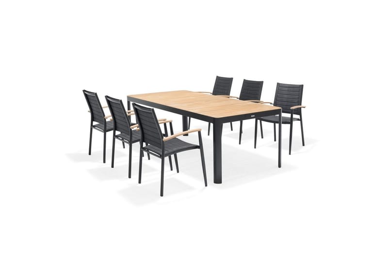 Utomhusmöbelgrupp Lifestyle Garden Portals 209 cm 6 lite carverstolar - 6 lite carverstolar - Utemöbler - Utegrupp - Matgrupp utomhus
