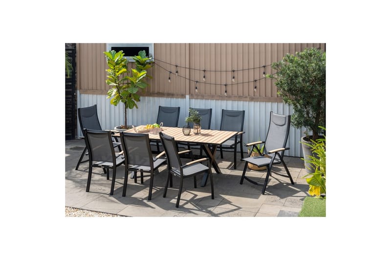Utomhusmöbelgrupp Lifestyle Garden Panama 200 cm 6 stapelbarfotölj + 2 pos. fotölj - 6 stapelbarfotölj + 2 pos. fotölj - Utemöbler - Utegrupp - Matgrupp utomhus