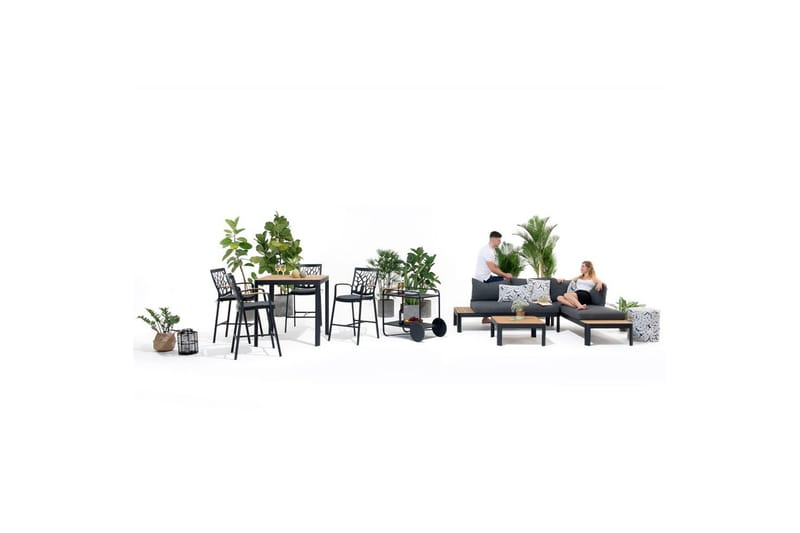 Utomhusmöbelgrupp Lifestyle Garden Portals bar bord 95 & 4 bar stol - Utemöbler - Utegrupp - Matgrupp utomhus