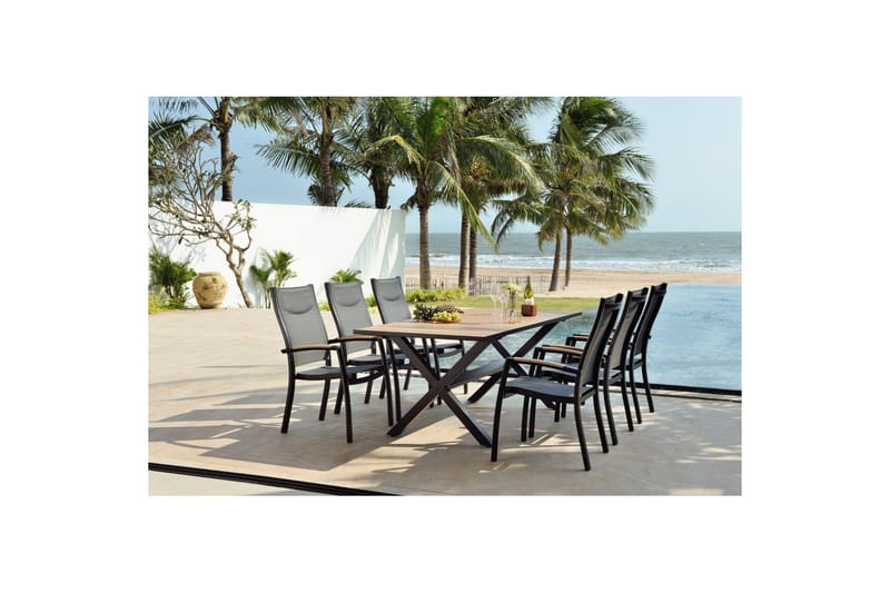 Utomhusmöbelgrupp Lifestyle Garden Panama 200 cm 6 stapelbarfotölj - 6 stapelbarfotölj - Utemöbler - Utegrupp - Matgrupp utomhus
