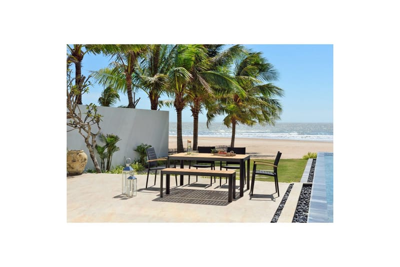 Utomhusmöbelgrupp Lifestyle Garden Portals 161 cm 4 lite carverstolar + bänk - 4 lite carverstolar + bänk - Utemöbler - Utegrupp - Matgrupp utomhus