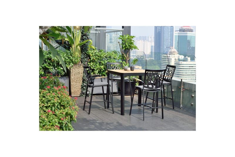 Utomhusmöbelgrupp Lifestyle Garden Portals bar bord 95 & 4 bar stol - Utemöbler - Utegrupp - Matgrupp utomhus
