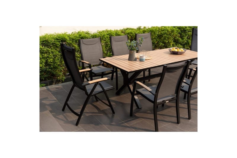 Utomhusmöbelgrupp Lifestyle Garden Panama 200 cm 6 stapelbarfotölj + 2 pos. fotölj - 6 stapelbarfotölj + 2 pos. fotölj - Utemöbler - Utegrupp - Matgrupp utomhus