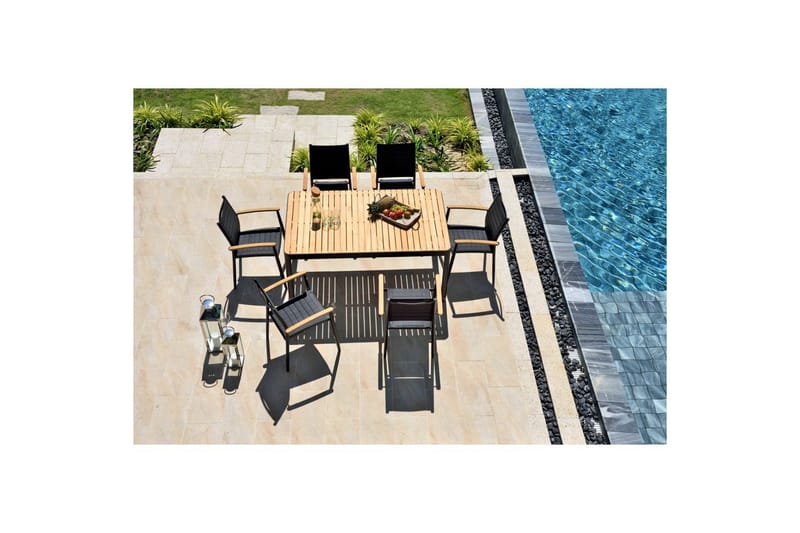 Utomhusmöbelgrupp Lifestyle Garden Portals 161 cm 6 lite carverstolar - 6 lite carverstolar - Utemöbler - Utegrupp - Matgrupp utomhus